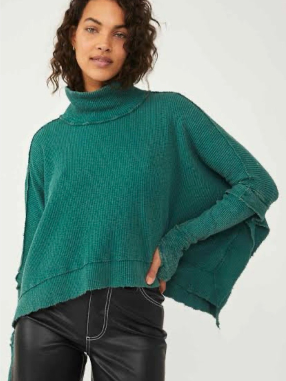 Free People We the Free Moon daisy pullover color Everglade M (Bin A2-037)